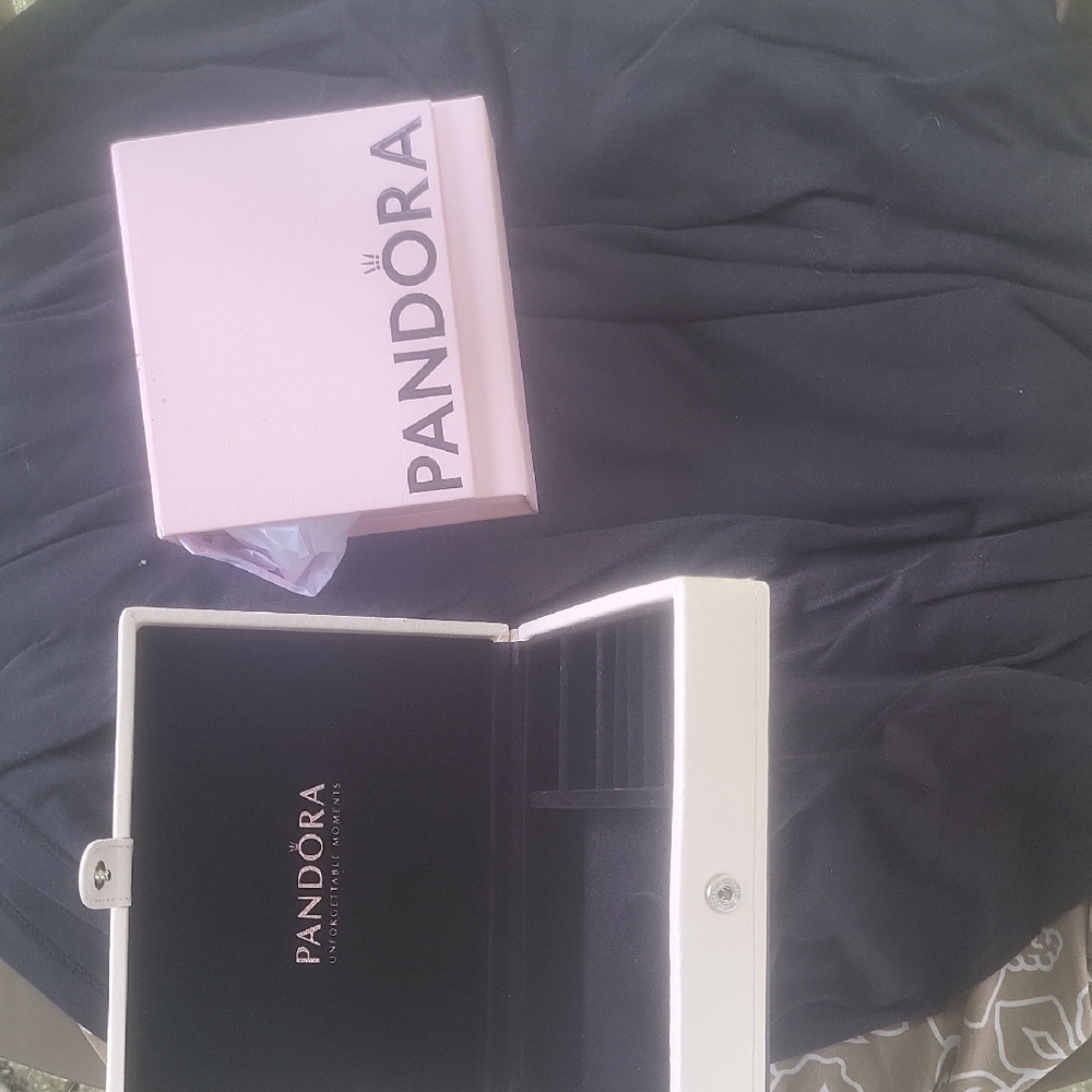 Pandora Pink and White Jewelry Case